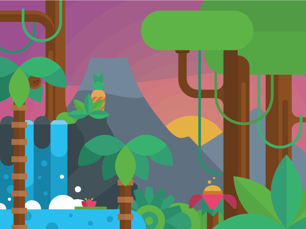Humid jungle illustration and background design