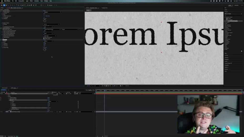 After Effects textured type animation with noise phase and posterized movement
