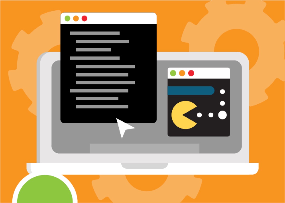 CodeChangers Python sidequest thumbnail with code windows and a game