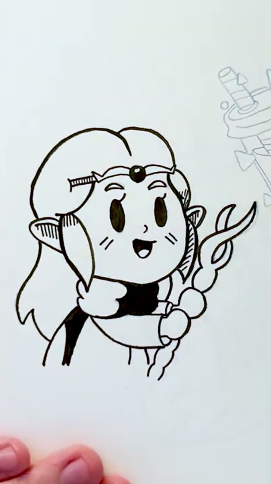 Inktober snacks drawing inspired by Zelda Echoes of Wisdom smoothie items.