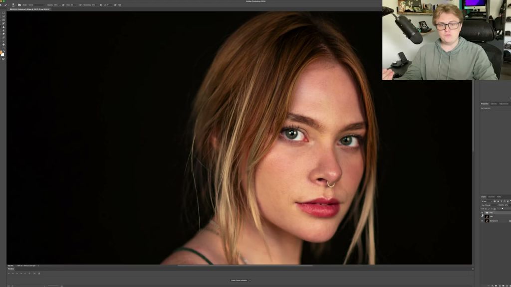 Photoshop frequency separation texture layer retouching on skin
