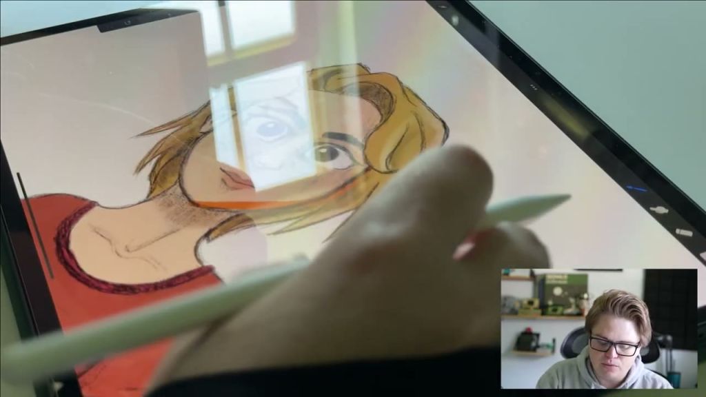 Procreate canvas gesture demonstration on an iPad