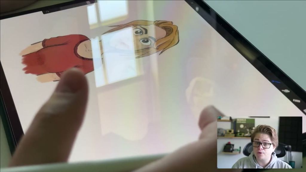 Procreate selection and color picker gesture controls on an iPad canvas